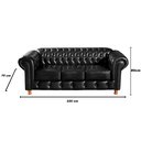 Ver mais imagens de Conjunto Sofá 3 Lugares E Poltrona Chesterfield Com Capitonê Luís Xv - Couríssimo Preto