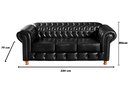 Ver mais imagens de Conjunto Sofá 3 Lugares E Poltrona Chesterfield Com Capitonê Luís Xv - Couríssimo Preto