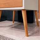 Ver imagem 3 de Mesa de Cabeceira Cancun 1 Gaveta Moderno Off White Bechara Móveis