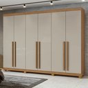 Ver imagem 1 de Guarda-roupa Casal Bertha 6 Portas 4 Gavetas Amêndoa Clean/off White - Moveis Lopas