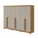 Ver imagem 2 de Guarda-roupa Casal Bertha 6 Portas 4 Gavetas Amêndoa Clean/off White - Moveis Lopas