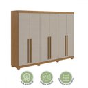 Ver imagem 5 de Guarda-roupa Casal Bertha 6 Portas 4 Gavetas Amêndoa Clean/off White - Moveis Lopas