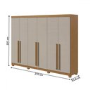 Ver imagem 4 de Guarda-roupa Casal Bertha 6 Portas 4 Gavetas Amêndoa Clean/off White - Moveis Lopas