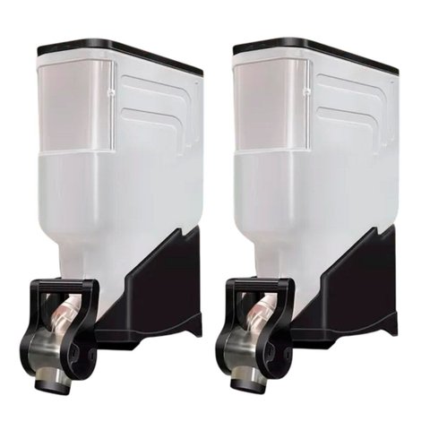 2 Módulos Dispenser Avulso 35 Litros ou 15 Kilos Armazenamento Ração Grão Cereais Preto Plast Penser