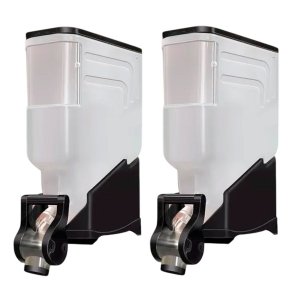 2 Módulos Dispenser Avulso 35 Litros ou 15 Kilos Armazenamento Ração Grão Cereais Preto Plast Penser