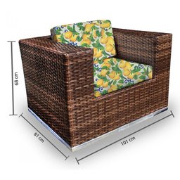 Conjunto Bora Bora - 1 Sofá 2 Lugares + 2 Poltronas + 1 Mesa de Centro - Cozumel - 3