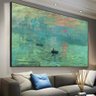 Quadro Claude Monet Impressão Nascer Do Sol (1872):120x80 cm/PRETA - 3