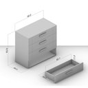 Ver imagem 3 de Cômoda Organizadora 90cm com 4 Gavetas 240841 Linha Lisboa Politorno Móveis