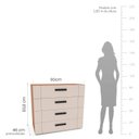 Ver imagem 2 de Cômoda Organizadora 90cm com 4 Gavetas 240841 Linha Lisboa Politorno Móveis