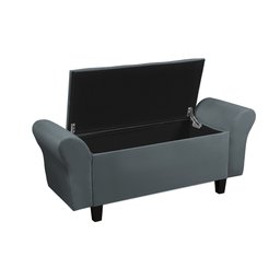 Recamier Baú Capitonê Veludo Cinza Paris Ii 1,50m - 3