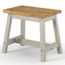 Ver imagem 1 de Duas Banquetas de Madeira Maciça com Travessa Cinza Lavado