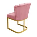 Ver imagem 4 de Cadeira Pétala Veludo Rosa com Base Industrial Dourada - Belliv Decor