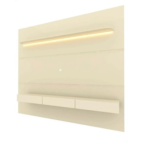 Painel Ripado e Rack Home Suspenso Tv até 85 com Led Juca