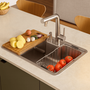 Ver imagem 2 de Cuba para Cozinha Docol Massima de Sobrepor/embutir Retangular com Acessórios 640x440mm Inox 9001569
