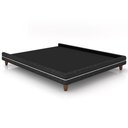 Ver imagem 1 de Cama Queen Base Box Pés Madeira 168cm Suném P05 Linho Cinza Escuro - Lyam Decor