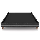 Ver imagem 3 de Cama Queen Base Box Pés Madeira 160cm Suném P05 Linho Cinza Escuro Bouclê Cru- Lyam Decor