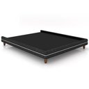 Ver imagem 1 de Cama Queen Base Box Pés Madeira 160cm Suném P05 Linho Cinza Escuro Bouclê Cru- Lyam Decor