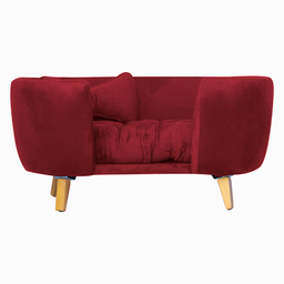 Poltrona Cama Pet Hannah Luxo - Veludo Vermelho - 2