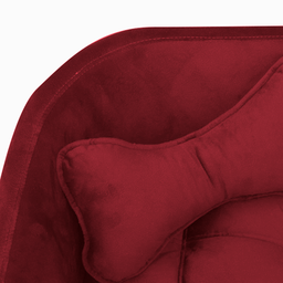 Poltrona Cama Pet Hannah Luxo - Veludo Vermelho - 4