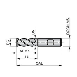 Fresa de Topo - Med. 4mm - Nof 3-5 - Din 1835b - C299 - 6