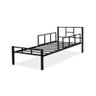 Cama de Ferro Tubular Solteiro em Aço com Grade - Preto - 2