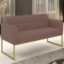 Ver imagem 2 de Sofá Namoradeira Base Industrial Dourado Ana Veludo Rose - Ibiza