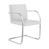 Cadeira Brno Couro Natural Branco Tubular Cromada - 1