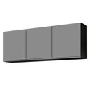 Ver imagem 3 de Armário Aéreo 150cm 3 Portas Argélia Preto/Cinza - Lumil