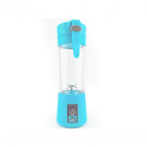 Mini Liquidificador Portátil Recarregável Usb 6 Lâminas Azul