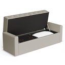 Ver imagem 3 de Calçadeira Báu King Size Atena 195cm Capitonê Sintético Bege - Desk Design