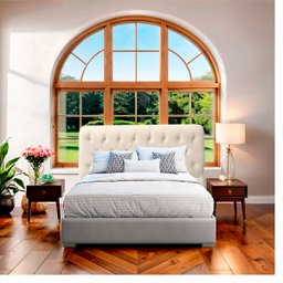 Cabeceira Casal Queen Cama Box Estofada Elisa 160 Cm Veludo - 3