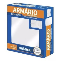 Armário Banheiro Cinza Plástico 38x32x10cm Metasul - 4