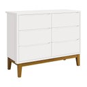 Ver imagem 3 de Dormitório Infantil Classic 3 Portas, Cômoda 6 Gavetas, Berço Branco Fosco com Pés Amadeirado e Colc
