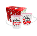 Ver imagem 1 de CANECA DROP CORACAO BICOLOR ROSA - METADE DE MIM