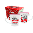 Ver imagem 1 de CANECA DROP CORACAO BICOLOR ROSA - METADE DE MIM