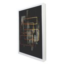 Ver imagem 2 de Quadro Decorativo Abstrato Moderno em Moldura Caixa Tacolado Moldura Trad 1cm Preta com Vidro 30 X 4