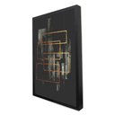 Ver imagem 3 de Quadro Decorativo Abstrato Moderno em Moldura Caixa Tacolado Moldura Trad 1cm Preta com Vidro 30 X 4