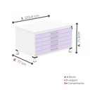 Ver imagem 3 de Mapoteca Mont 5 Gavetas 71,3cm x 120,4cm Aço Branco/Lilas