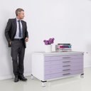 Ver imagem 5 de Mapoteca Mont 5 Gavetas 71,3cm x 120,4cm Aço Branco/Lilas