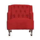 Ver imagem 4 de Poltrona Decorativa Pés Luis XV Gênises Encosto Capitonê Suede Vermelho Carolina Moveis