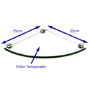 Ver imagem 2 de Kit com 03 Porta Shampoos em Vidro Incolor 10mm Temperado de Canto Curvo Cliente Madeiramadeira