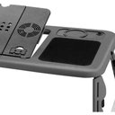 Ver imagem 3 de Mesa Notebook Apoio Refrigerador 2 Coolers Ventilador Touch Suporte Base Refrigerada Cama Sofa Ergon