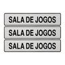 Combo 6 Placas De Sinalização Sala De Jogos 30x7 Acesso - B-523/3 F9e - 1