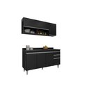 Ver imagem 3 de Cozinha Compacta Ayla 150cm 6 Portas 2 Gavetas com Tampo Preto Maderatto Móveis