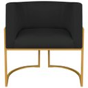 Ver imagem 5 de Kit 2 Poltronas Dália Luxo Moderna Estofada Design Sofisticado com Base de Ferro Dourado Bouclé