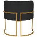 Ver imagem 7 de Kit 2 Poltronas Dália Luxo Moderna Estofada Design Sofisticado com Base de Ferro Dourado Bouclé
