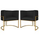 Ver imagem 2 de Kit 2 Poltronas Dália Luxo Moderna Estofada Design Sofisticado com Base de Ferro Dourado Bouclé
