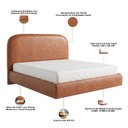 Ver imagem 5 de Cama Queen Flutuante com Cabeceira 160cm Aura W01 Couríssimo Camel - Lyam Decor