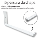 Ver imagem 6 de 3 Suportes Mão Francesa 30cm Design em L para Prateleira de Parede Aço Reforçado Branco