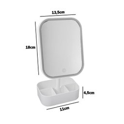 Espelho Mesa Led Usb Portatil Maquiagem Camarim:branco - 5